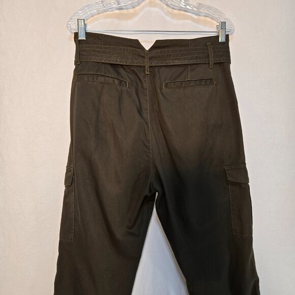 GOOD AMERICAN Hunter Green Belt Hi-Rise Drapey Cargo Pant Size 6/28 New NO Tag! - Picture 4 of 16